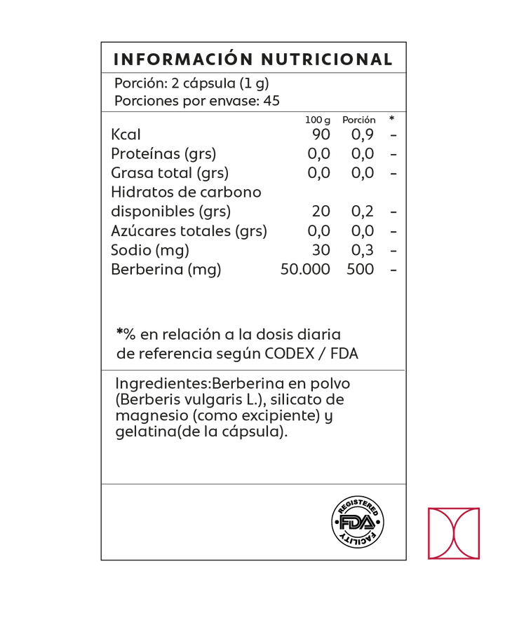 Berberina 90 Capsulas MN