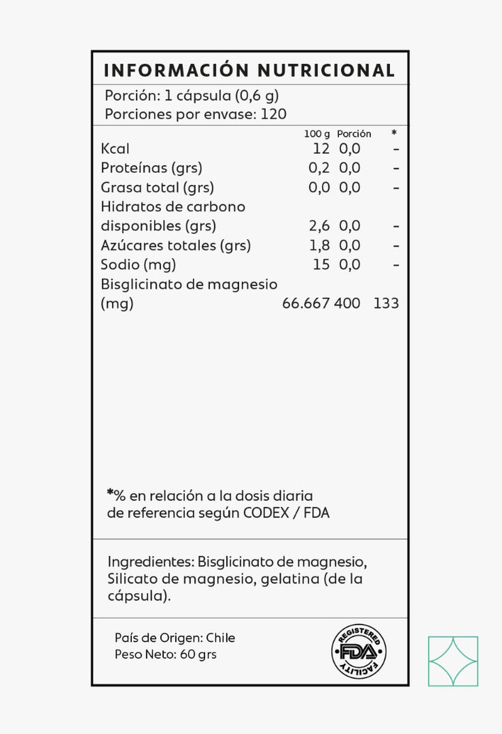 Bisglicinato de Magnesio 400 mg