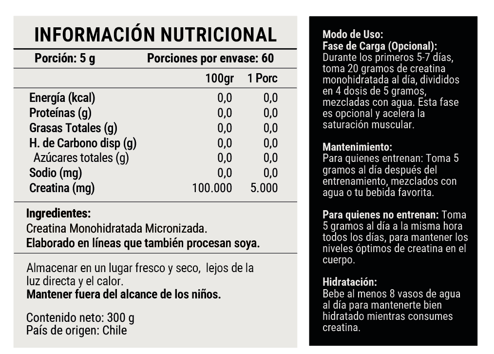 Creatina Monohidratada 300 grs