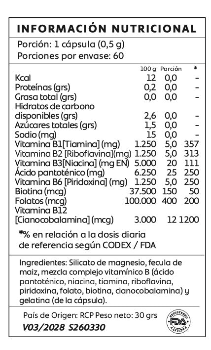 Complejo B Vitaminas | Energía y Sistema Nervioso