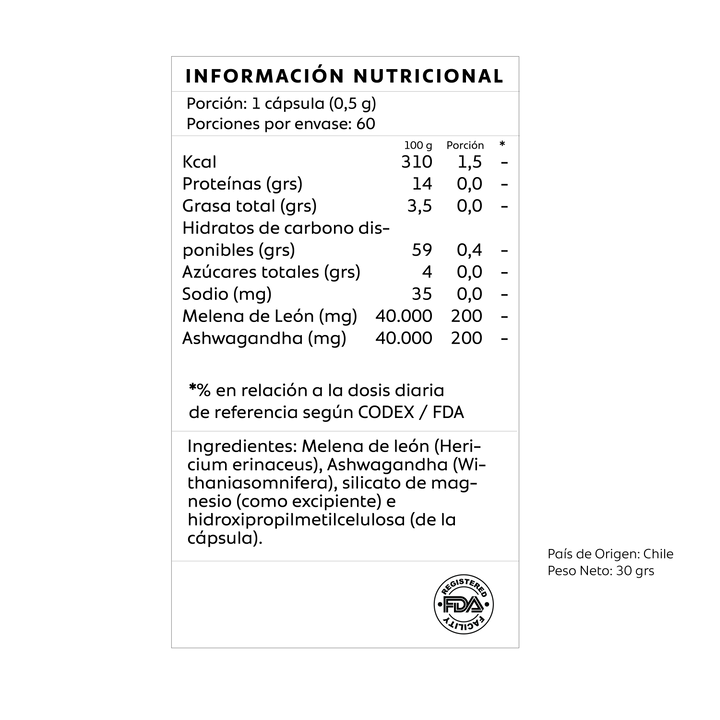 Melena de Leon + Ashwagandha MN