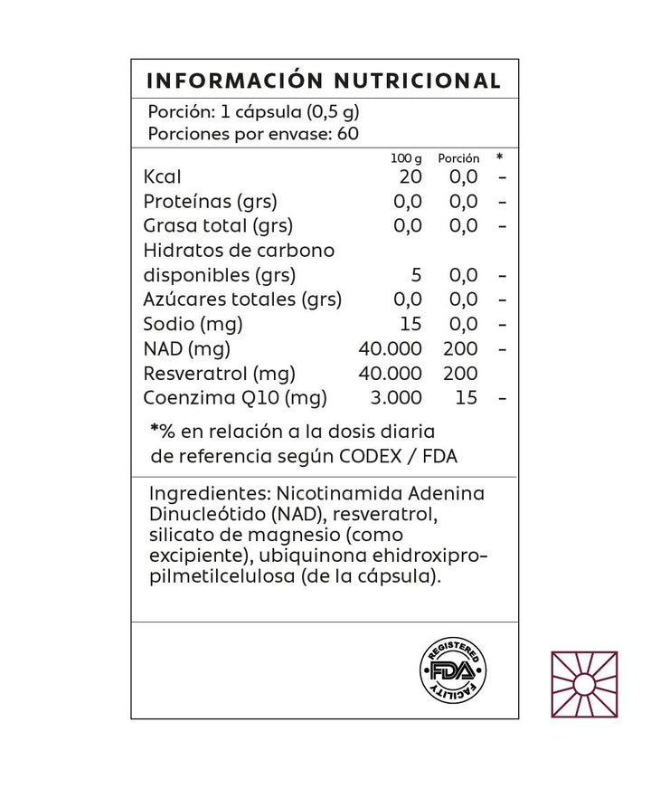 NAD + Resveratrol y Q10