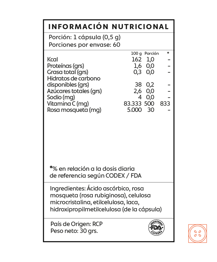 Vitamina C + Rosa Mosqueta Micropellet